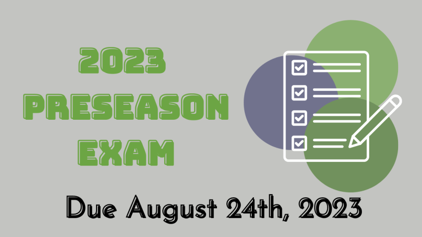 Preseason Exam Post Image Due August 24th